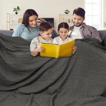 Oversized 100% Cotton Waffle Blanket 120"X120" - Charcoal Grey Luxury Bedding. Fixed Price $165.99.