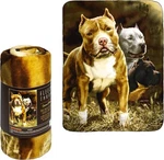 Jpi Fleece Throw Microfiber, Signature Pitbull Brown 50'' X 60''. Fixed Price $29.99.