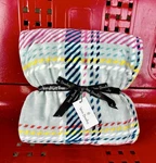 Vera Bradley Cozy Plush Throw Blanket Pastel Plaid Neutrals Nwt Sealed New Rare!. Fixed Price $79.50.