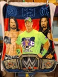 Wwe John Cena Roman Reigns Phenomenal One Blanket Throw Vtg 2018 Soft Plush. Fixed Price $19.99.