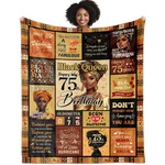 African American 75TH Birthday Gifts For Women Blanket 60"X50", Encouragement.... Fixed Price $35.76.