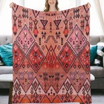 Boho Farmhouse Oriental Traditional Moroccan Flannel Fleece Throw Blankets 50.... Fixed Price $45.37.