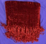 Brentwood(?) Soft Luxurious Burgundy/ruby Chenille Rayon Fringed Throw 60 55. Fixed Price $64.99.