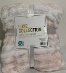 Luxe Collection Ripple Fur Throw Blanket Light Pink White 50 60. Fixed Price $20.00.
