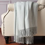 Silk Throw Blanket With Hand-knotted Fringe, Natural, Soft & Breathable (herring. Fixed Price $166.99.