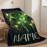 Custom Name Starlight Lucky Clover Blanket - Lightweight Knit Fabric, Polyeste. Fixed Price $24.99.