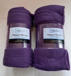 Lot Of 2 Mainstays Fleece Throw Blankets 50" X 60" Purple New. Fixed Price $18.95.