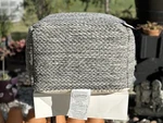 Nwt Threshold Pouf Ottoman Square Woven Gray Polyester Sz 18"H X 18"L 12"W. Fixed Price $89.00.