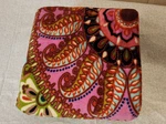 Vera Bradley "resort Medallion" Fleece Throw Blanket 50"X80" Red Yellow Paisley. Fixed Price $24.99.