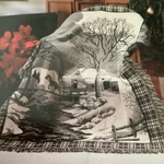 Vintage 50X60 Crown Crafts Double Woven Throw 100% Cotton Snowcreek Pattern New. Fixed Price $29.95.