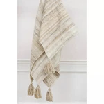 Rizzy Home 50"X60" Striped Throw Blanket Light Beige: Woven Polyester,. Fixed Price $19.99.