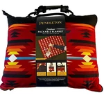 Pendleton Outdoor Packable Blanket 60"X72" Red Short Sands Reversible Aztec-new. Fixed Price $54.00.