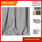 Berkshire Serasoft Plush Polyester Blanket, Linen Grey Full/queen. Fixed Price $107.90.
