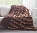 Tache Faux Fur Throw Blanket Brown 50 60 Inch Elegant Super Soft Warm Dark Gol. Fixed Price $48.36.