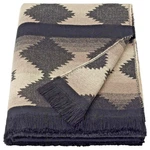 Ikea Luktvadd Throw, Aztec Geometric Pattern Black/gray 51"X67" - New. Fixed Price $26.99.