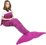 Amyhomie Mermaid Tail Purple Rainbow Crochet Blanket Gift For Women Girls Adults. Fixed Price $14.97.