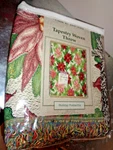 Vintage Holiday Poinsettia Tapestry Woven Throw Blanket 100% Cotton 50 X 60 Usa. Fixed Price $39.99.