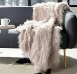 Safavieh Faux Sheepskin Taupe 60-INCH Throw Blanket 50" 60". Fixed Price $43.32.