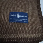 Ralph Lauren 100% Lambs Wool Blanket Brown 90X90 Made In Usa WPL-5280. Fixed Price $134.99.