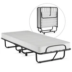 Costway Rollaway Folding Metal Bed Memory Foam Mattress Cot Guest. Fixed Price $139.99.