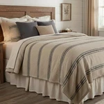 Piper Classics Mill House Stripe Black Queen Coverlet Bedspread, 94 X W,. Fixed Price $137.33.