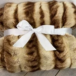 Pottery Barn Ruched Faux Fur Throw Blanket 50X60 Caramel Ombre Plush Cozy Soft. Fixed Price $110.00.