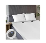 Sunbeam King Heated Mattress Pad White Quilted Vertical. Fixed Price $86.02.