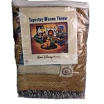 Walt Disney World Mickey Holiday Gathering Tapestry Woven Throw - 60" X 50". Fixed Price $27.99.