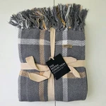 Harvest Blessings Woven Plaid Throw / Gray & Mustard Vhc Brands Seasons Crest. Fixed Price $12.97.