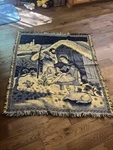 Baby Jesus Joseph Mary Nativity Scene Throw Afghanblanket Tapestry. Fixed Price $29.00.