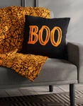 Hyde & Eek! 50" X 60" Spider Web Plush Throw + 16" Reversible Pillow Set. Fixed Price $39.99.