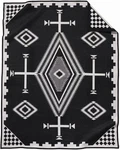 Pendleton Los Ojos Jacquard Wool Blanket Black White Aztec Southwestern Twin. Fixed Price $249.94.