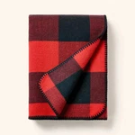 Woolrich Buffalo Check Throw Blanket Red/black Woven ACRYLIC-WOOL,70". Fixed Price $30.00.