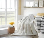 Dada Bedding Luxury White Roses Fluffy And Cuddly Faux Fur With Sherpa Backsi.... Fixed Price $59.55.