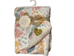 Sweet Romance Reversible Sherpa Baby Blanket Pink Green Floral Flowers Print. Fixed Price $16.99.