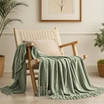 Evergrace Chenille Throw Blanket Plaid Soft Cozy Tassels 50X60 Couch Sofa New. Fixed Price $22.99.