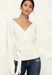 We The Free East Coast Ivory Long Sleeve Wrap Top Women Size Xs Cream Boho. Fixed Price $20.00.