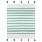 Homeroots 516554 Blue & White Woven Cotton Striped Throw Blanket. Fixed Price $15.39.