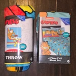Nickelodeon Garfield 4-PIECE "i Think Not" Full Sheet Set & Throw Blanket. Fixed Price $39.99.