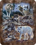 Queen Wolf Wolves Collage Pack Leader Art Mink Faux Fur Blanket Warm Soft Full. Fixed Price $59.99.