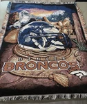 Vintage Nfl Denver Broncos Football Blanket Throw Made Usa Northwest 60X44. Fixed Price $24.87.
