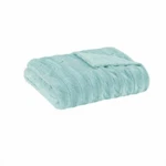 Madison Park Duke Long Faux Fur Soft Blue Reversible 50"X60" Throw T410704. Fixed Price $58.99.