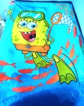Spongebob Squarepants Fleece Blanket Nickelodeon 87" X 60" Rare. Fixed Price $34.99.
