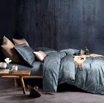 Eikei Mid Century Modern Vintage Palm Leaf Blue Bedding Duvet Cover Set Queen. Fixed Price $78.00.