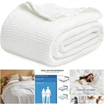 100% Cotton King Size Blanket Breathable Soft White Waffle Weave Spring Summer. Fixed Price $164.99.