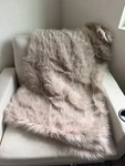 West Elm Faux Fur Brushed Tips Throw Pearl Gray 47"X60" New Without Tag. Fixed Price $35.00.