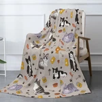 Cat Pattern Flannel Throw Blanket Super Soft Cozy Bed Couch Warm 60X50 Inch. Fixed Price $34.43.