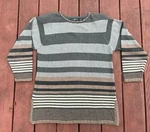 Jean Pierre Collection Women's Gray Stripe Cotton Sweater. Fixed Price $15.00.
