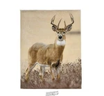 Faux Fur Appealing Animal Throw Blanket Fall Deer 48"WX60"L Poly. Fixed Price $39.99.