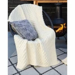 Saol Aran Throw Blanket 100% Irish Merino Wool Honeycomb And Cable Knit Patterns. Fixed Price $106.90.